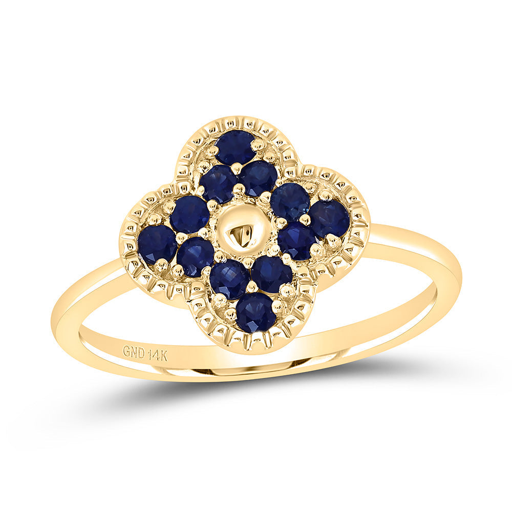 3/8CTW-RD-BS NAT GEM CLOVER RING Daisy Joyeria