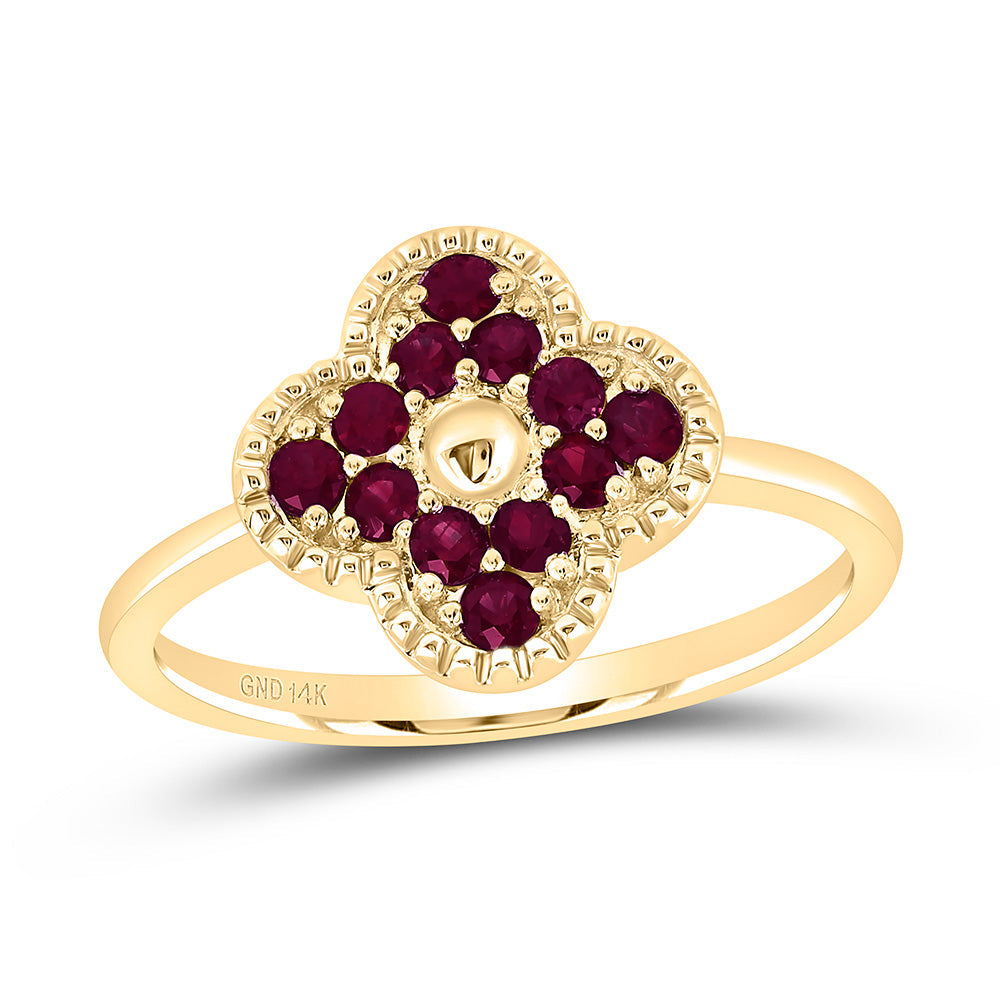 1/2CTW-RD-RU NAT GEM CLOVER RING Daisy Joyeria