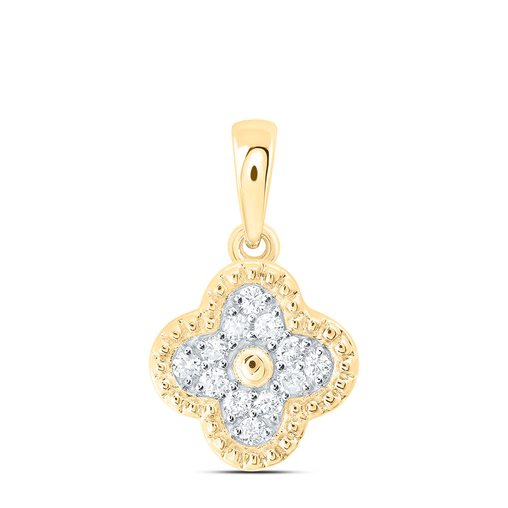 1/5CTW-NAT DIA CN GIFT CLOVER PENDANT Daisy Joyeria