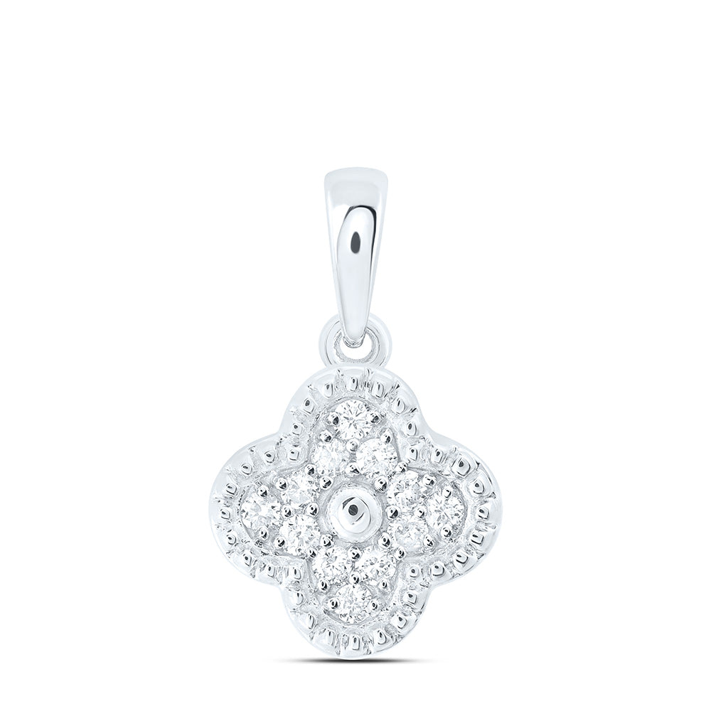 1/5CTW-NAT DIA CN GIFT CLOVER PENDANT Daisy Joyeria