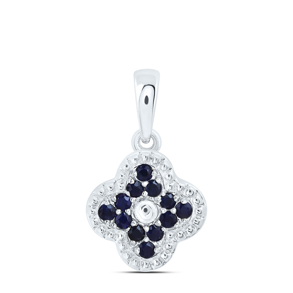 1/4CTW-RD-BS NAT GEM CLOVER PENDANT Daisy Joyeria