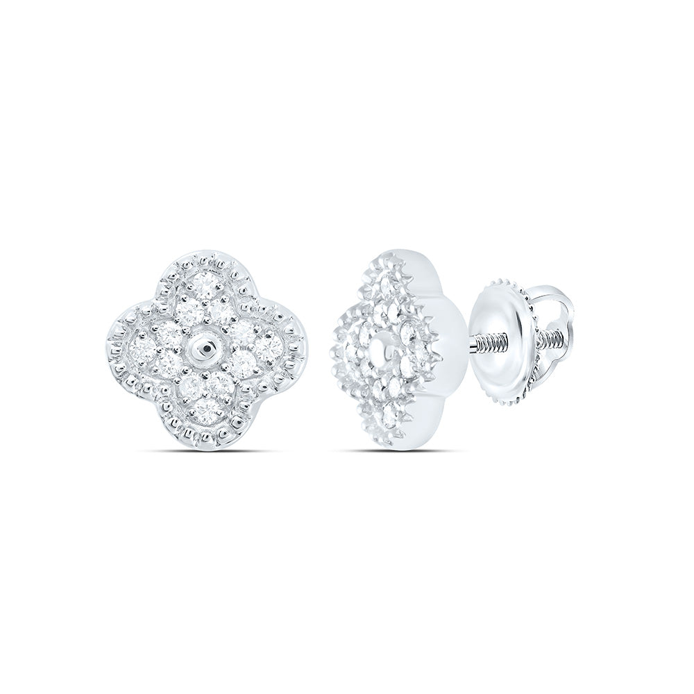 1/6CTW-NAT DIA CN GIFT CLOVER EARRING Daisy Joyeria