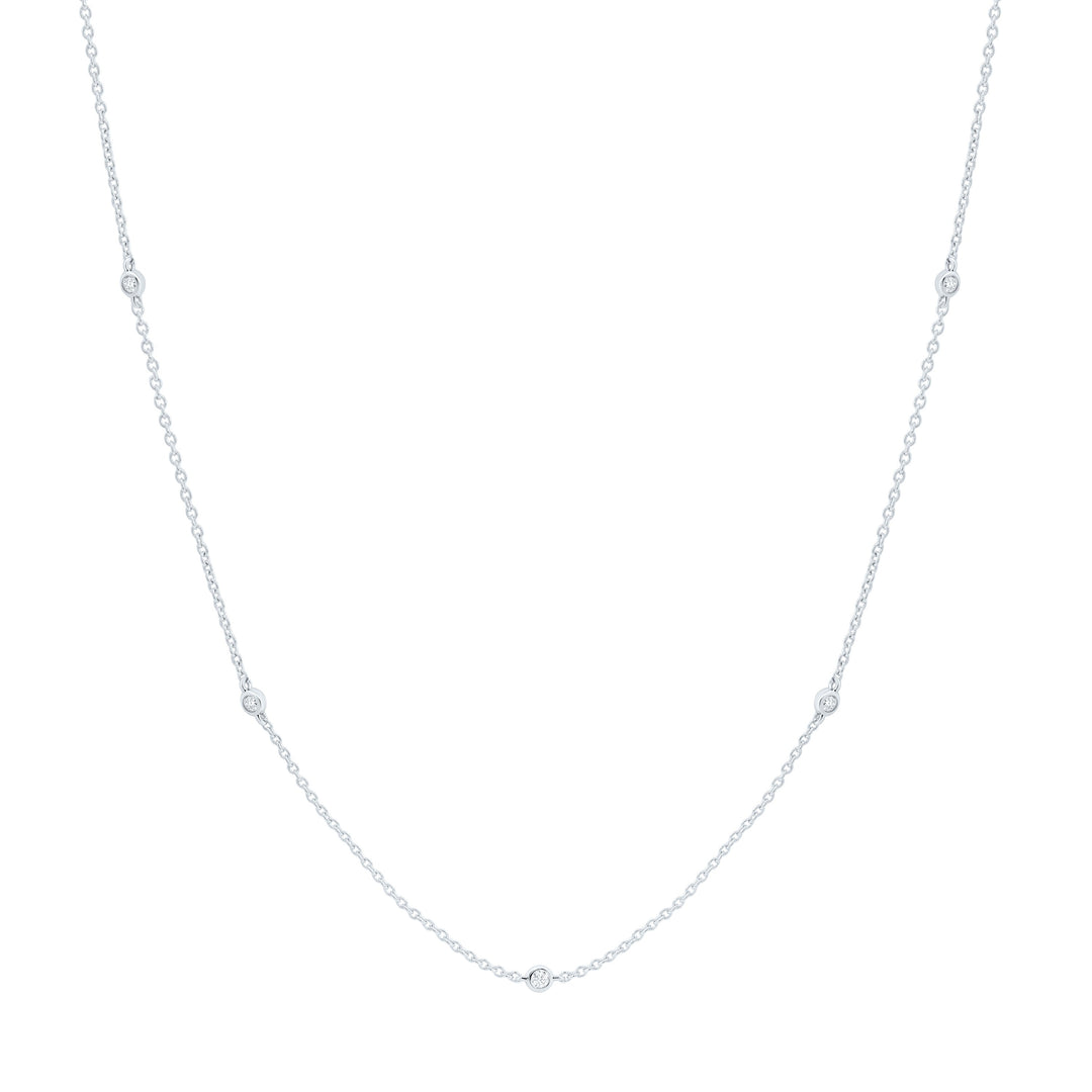 1/5CTW-NAT DIA CN FASHION STATION NECKLACE (18 INCH) Daisy Joyeria