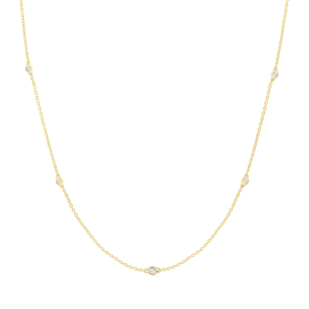 1/5CTW-NAT DIA CN FASHION STATION NECKLACE (18 INCH) Daisy Joyeria