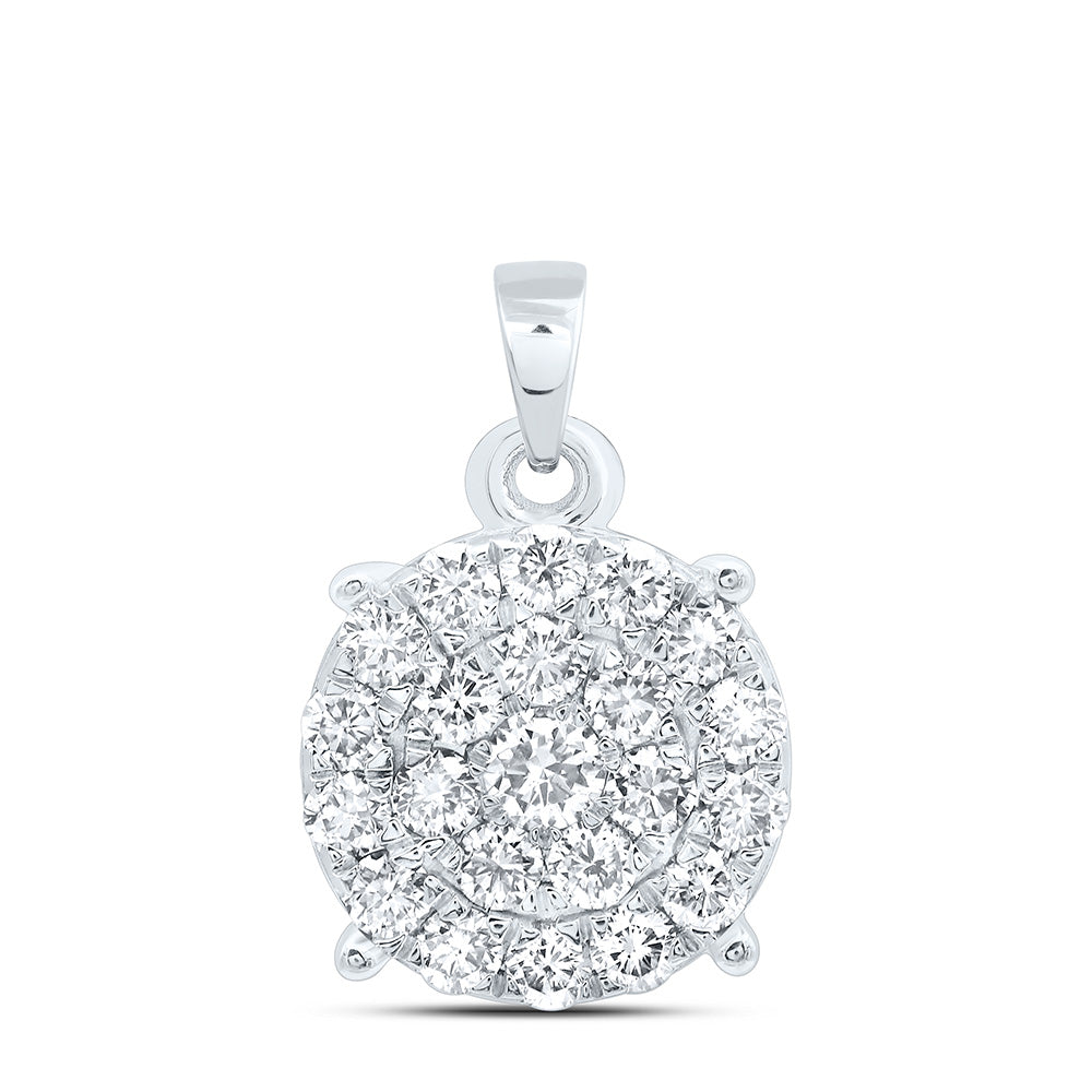 1 1/2CTW-NAT DIA NK FASHION ROUND PENDANT Daisy Joyeria