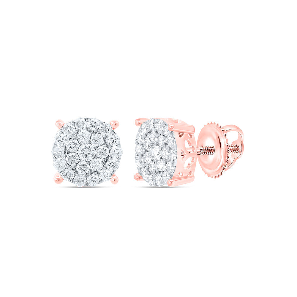 3/4CTW-NAT DIA NK FASHION ROUND EARRING Daisy Joyeria