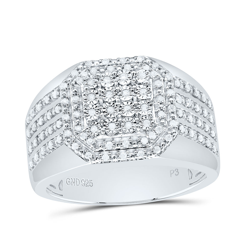 3/8CTW-NAT DIA P3 GIFT OCTAGON MENS RING Daisy Joyeria