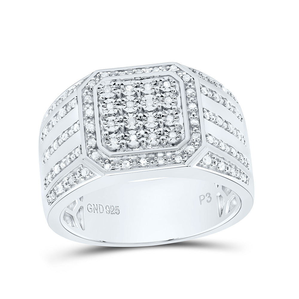 1/3CTW-NAT DIA P3 GIFT OCTAGON MENS RING Daisy Joyeria