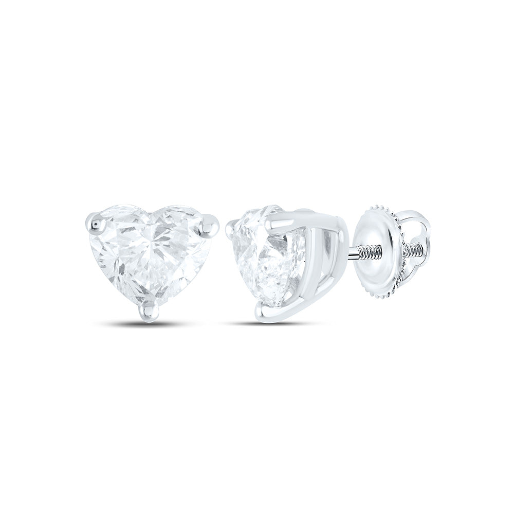1/5CTW-NAT DIA  I1 IJ HEART SOLITAIRE STUD EARRING Daisy Joyeria