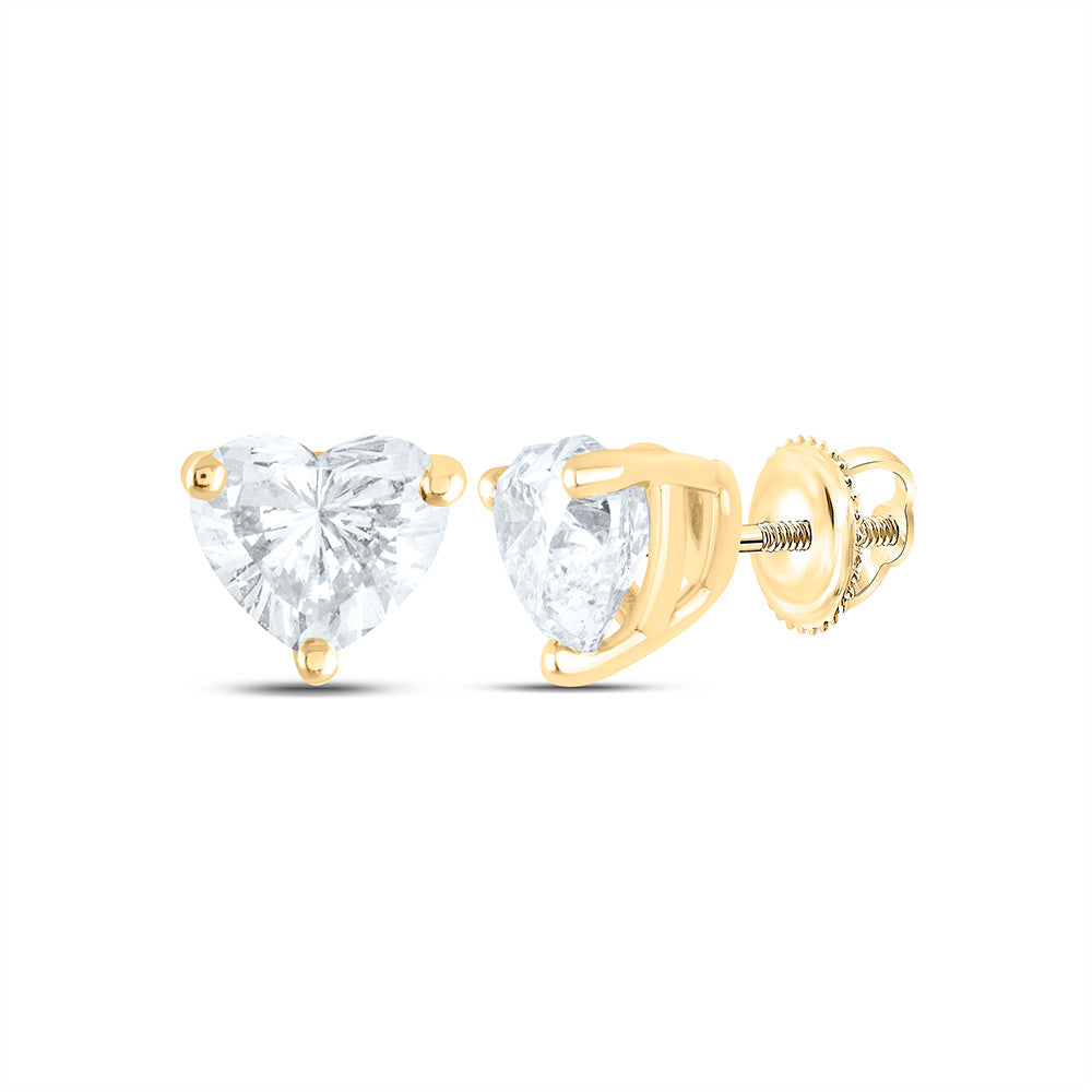 1/2CTW-NAT DIA  I1 IJ HEART SOLITAIRE STUD EARRING Daisy Joyeria