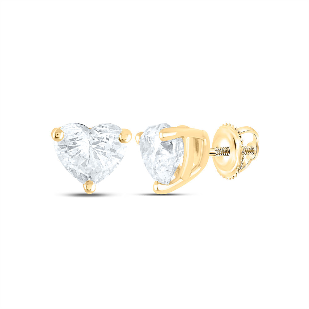 3/4CTW-NAT DIA I1 IJ HEART SOLITAIRE STUD EARRING Daisy Joyeria
