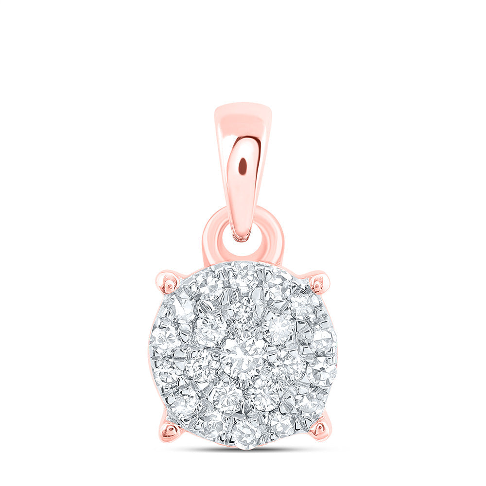 1/6CTW-NAT DIA NK FASHION ROUND PENDANT Daisy Joyeria