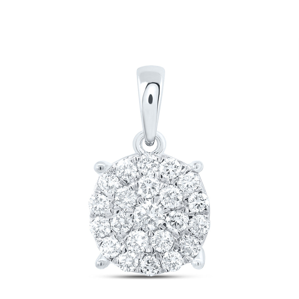 3/4CTW-NAT DIA NK FASHION ROUND PENDANT Daisy Joyeria