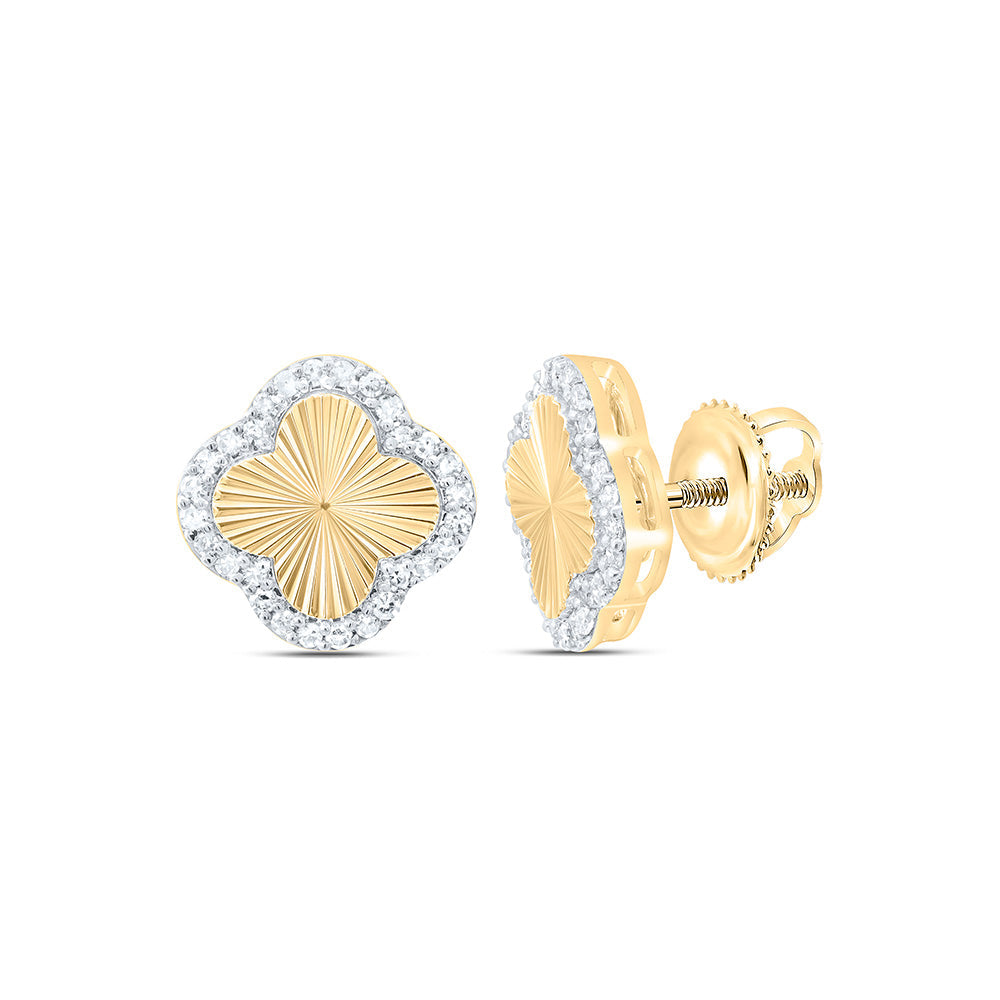 1/5CTW-NAT DIA NK GIFT CLOVER EARRING Daisy Joyeria