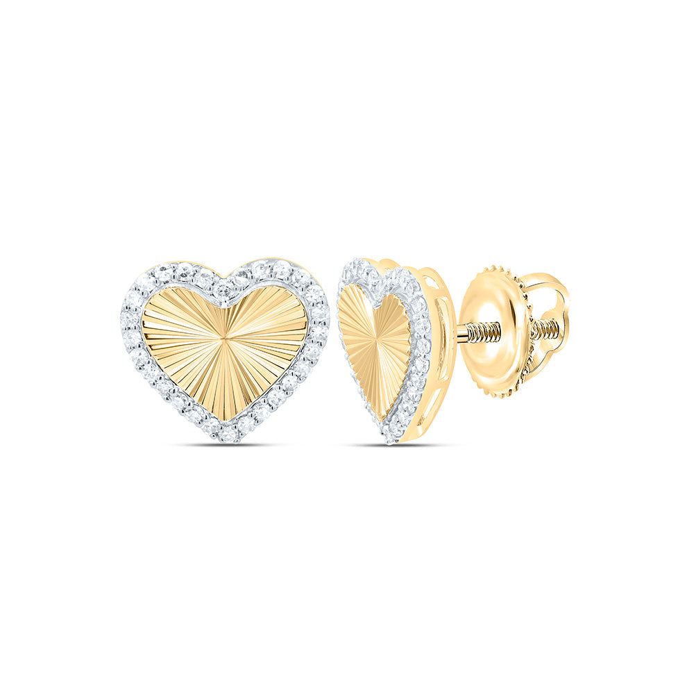 1/4CTW-NAT DIA NK GIFT HEART EARRING Daisy Joyeria