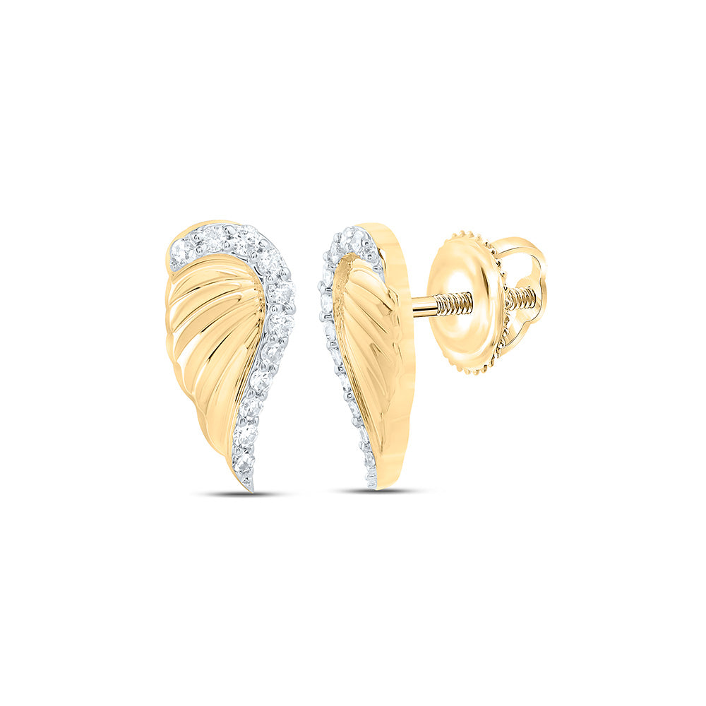 1/10CTW-NAT DIA NK GIFT WING EARRING Daisy Joyeria