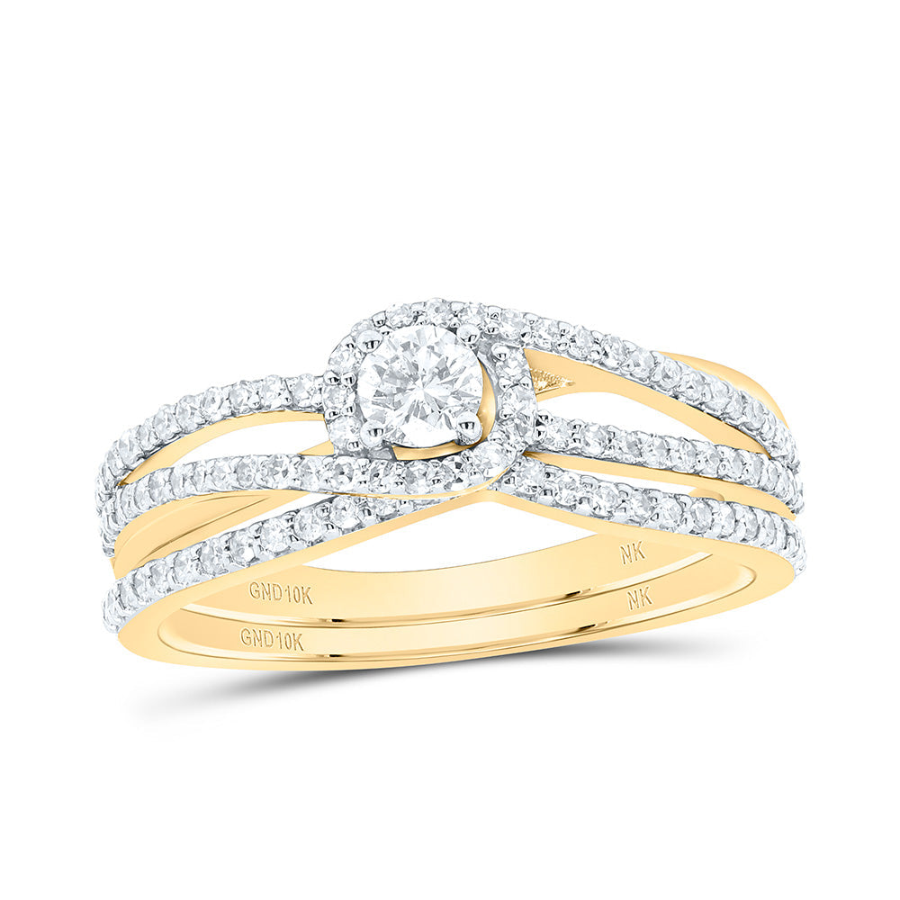 1/2CTW-NAT DIA NK FASHION ROUND BRIDAL SET Daisy Joyeria