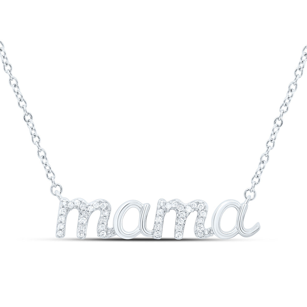 1/10CTW-NAT DIA P1 GIFT "mama" NECKLACE (18 INCH) Daisy Joyeria