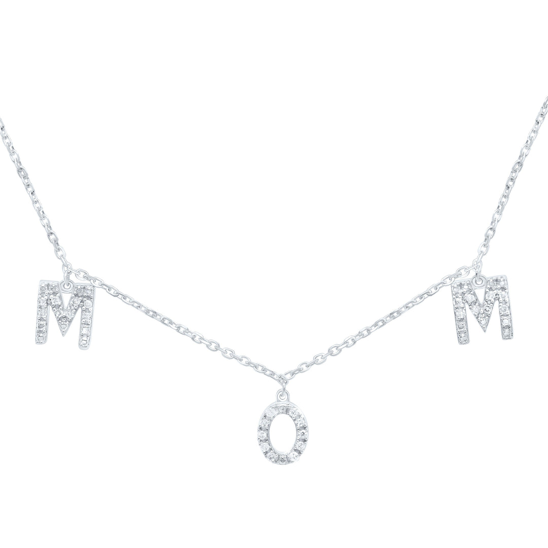 1/10CTW-NAT DIA P1 GIFT "MOM" NECKLACE (18 INCH) Daisy Joyeria