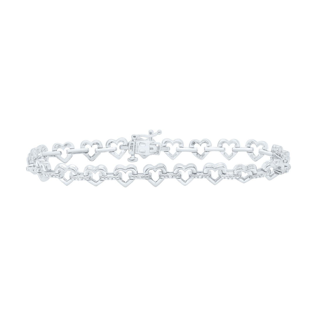 1/10CTW-NAT DIA P1 GIFT HEART BRACELET (7 INCH) Daisy Joyeria