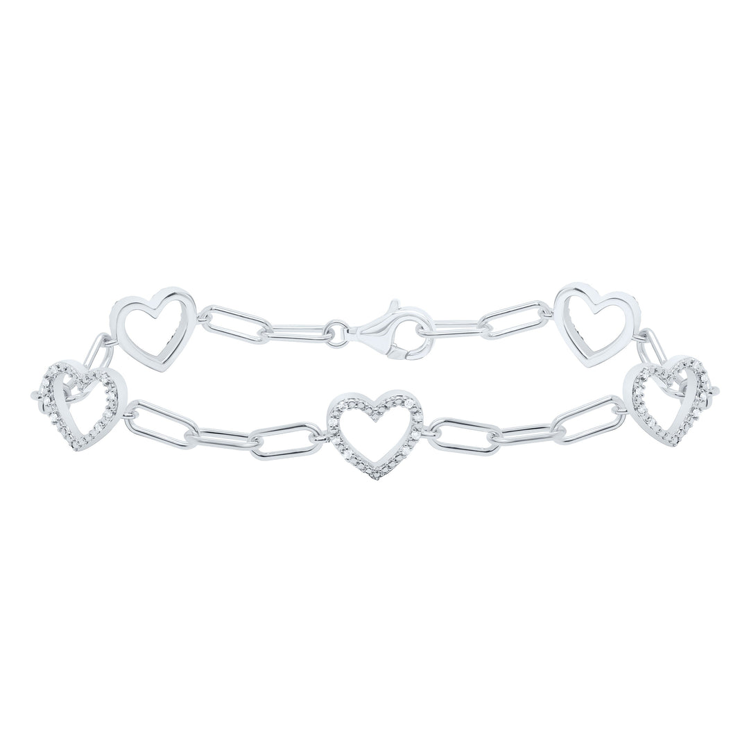 1/6CTW-NAT DIA P1 GIFT HEART BRACELET (7 INCH) Daisy Joyeria