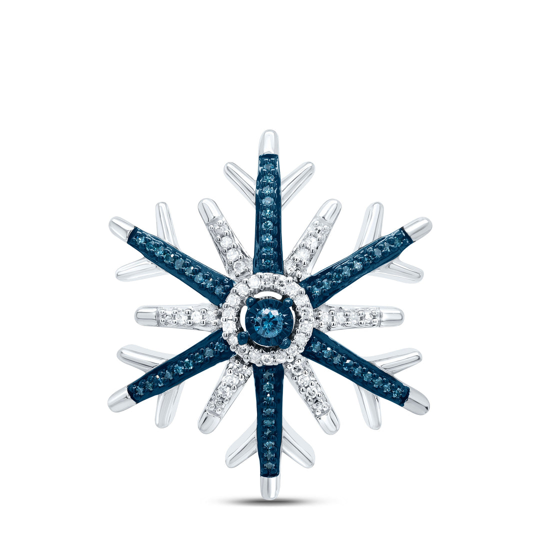 1/6CTW-NAT DIA P1 GIFT BLUE DIA SNOWFLAKE PENDANT Daisy Joyeria