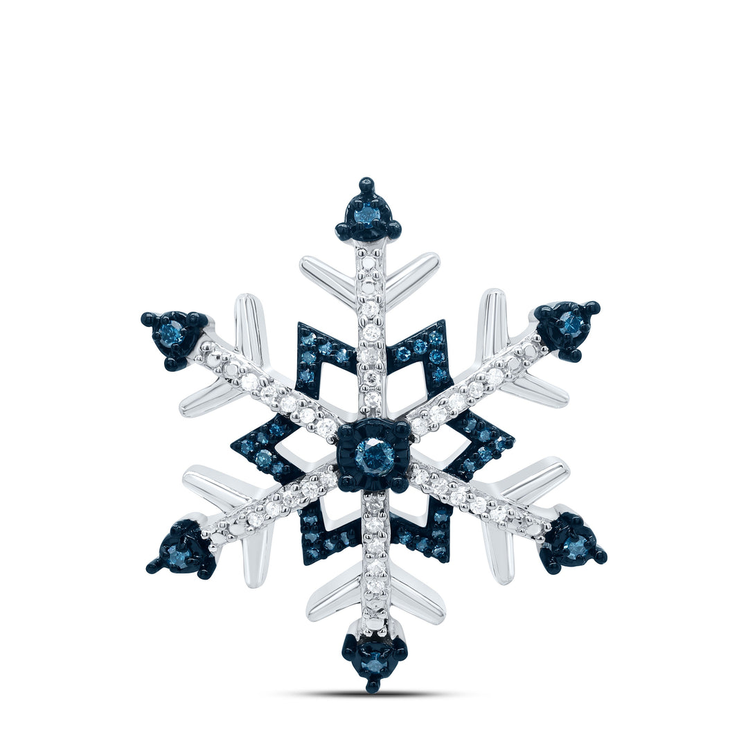 1/6CTW-NAT DIA P1 GIFT BLUE DIA SNOWFLAKE PENDANT Daisy Joyeria