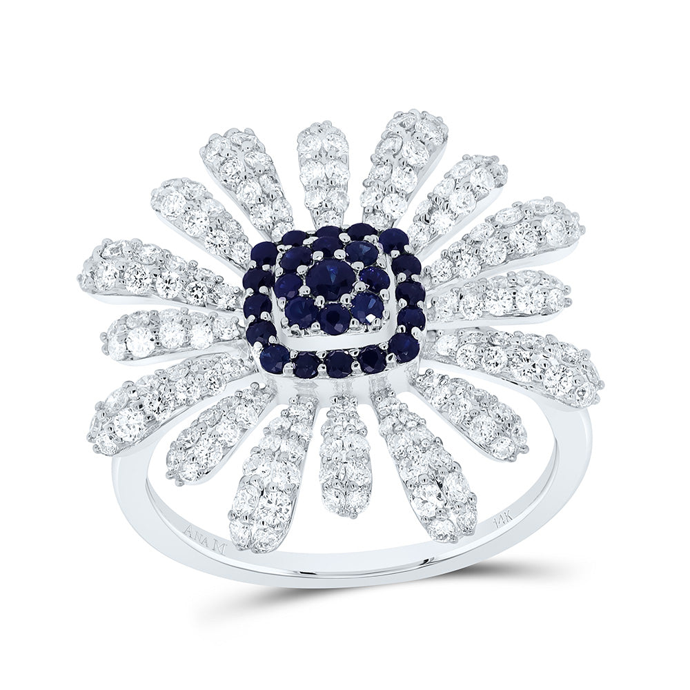 1CTW-NAT DIA ANA M 1/2CTW-RD-BS NAT GEM FLOWER RING Daisy Joyeria