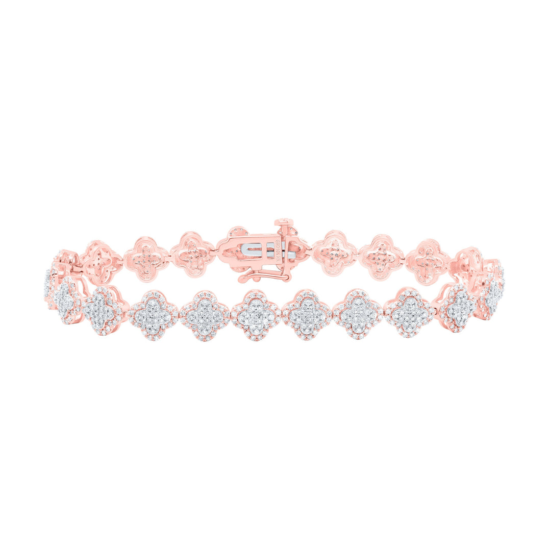 2 1/5CTW-NAT DIA (7.60MM) NK CLOVER BRACELET 7 INCH Daisy Joyeria