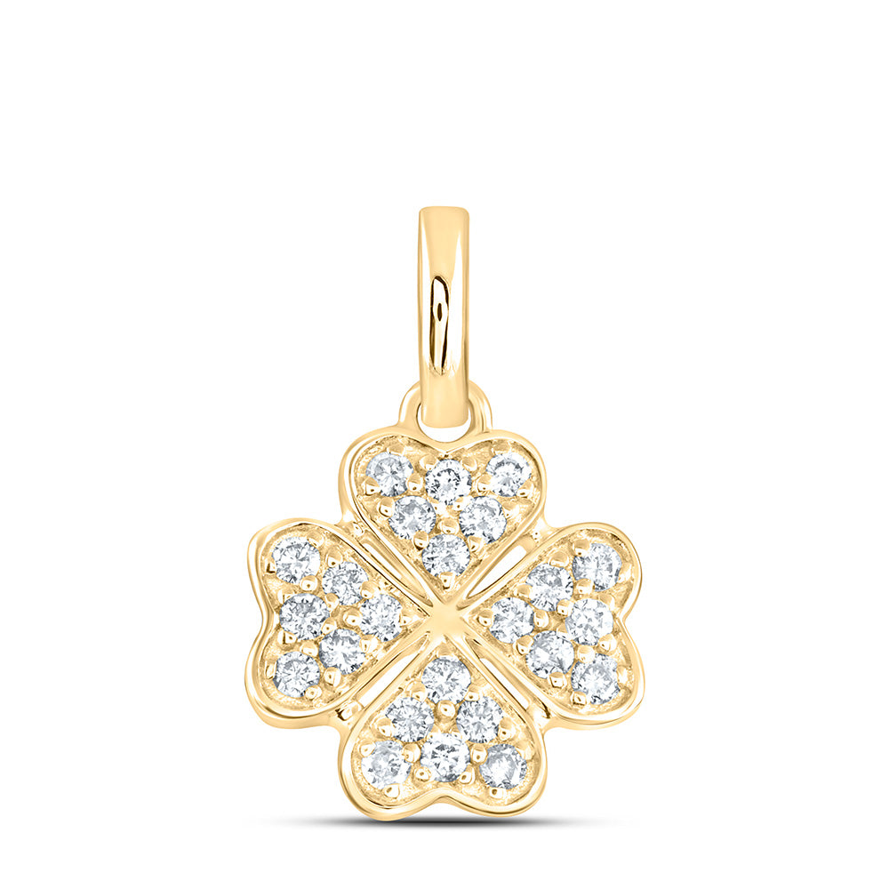 1/5CTW-NAT DIA NK GIFT CLOVER PENDANT Daisy Joyeria