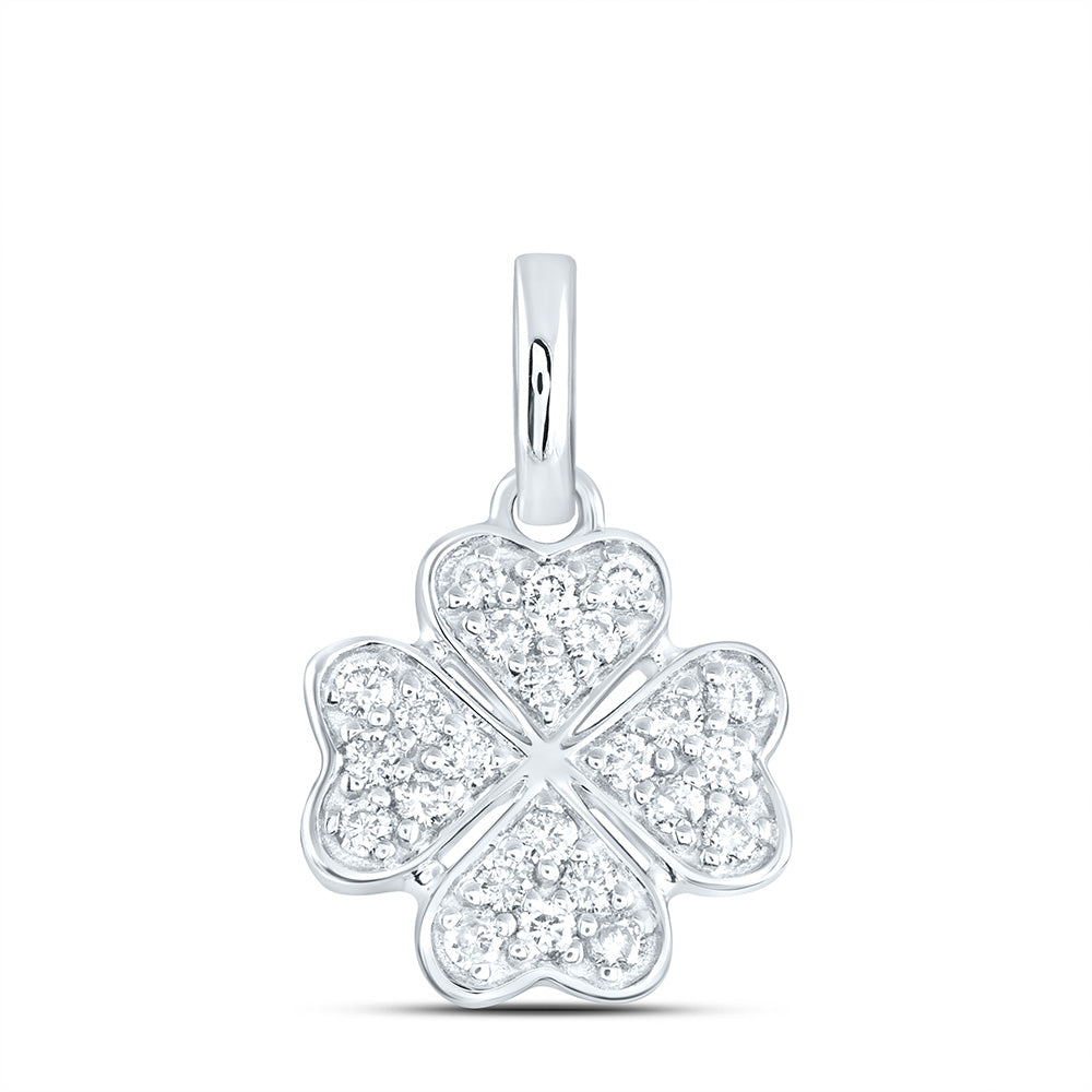 1/5CTW-NAT DIA NK GIFT FASHION CLOVER PENDANT Daisy Joyeria