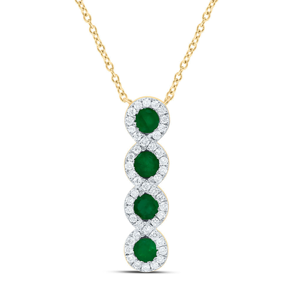 1/6CTW-NAT DIA ANA M 1/2CTW-RD-EM NAT GEM NECKLACE (18 INCH) Daisy Joyeria