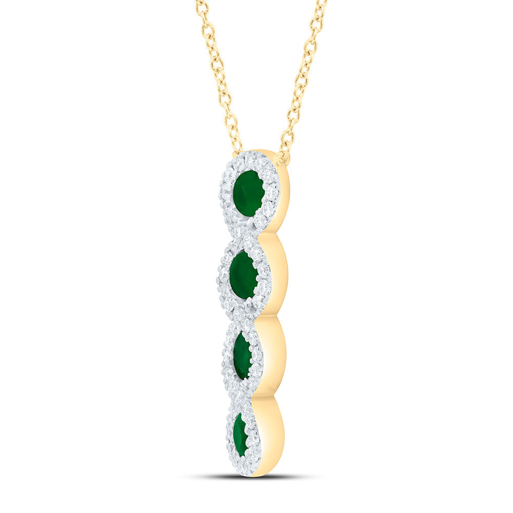 1/6CTW-NAT DIA ANA M 1/2CTW-RD-EM NAT GEM NECKLACE (18 INCH) Daisy Joyeria