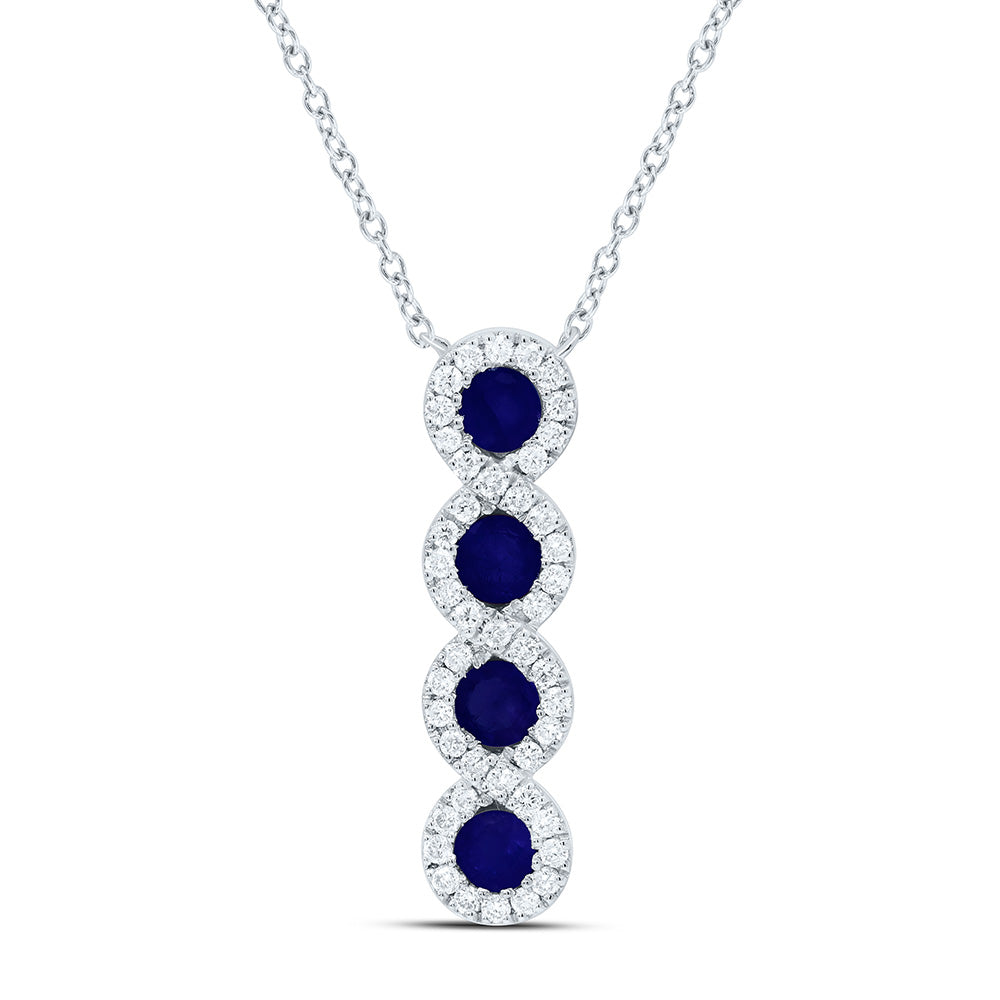 1/6CTW-NAT DIA ANA M 1/3CTW-RD-BS NAT GEM NECKLACE (18 INCH) Daisy Joyeria