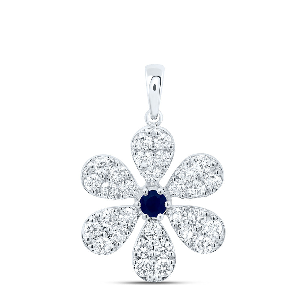 1CTW-NAT DIA ANA M 3MM-RD-BS NAT GEM FLOWER PENDANT Daisy Joyeria