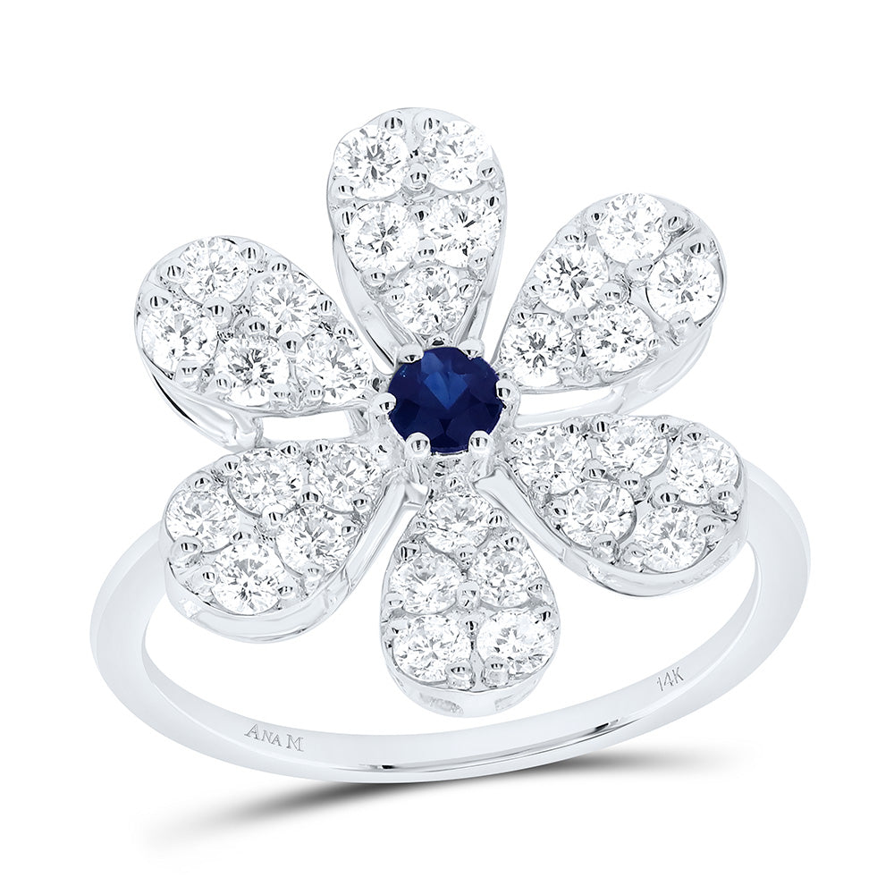 1CTW-NAT DIA ANA M 3MM-RD-BS NAT GEM FLOWER RING Daisy Joyeria