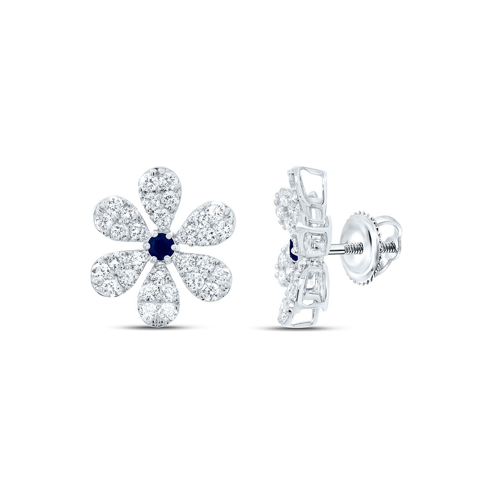 1 1/3CTW-NAT DIA ANA M 2.6MM-RD-BS NAT GEM FLOWER EARRING Daisy Joyeria