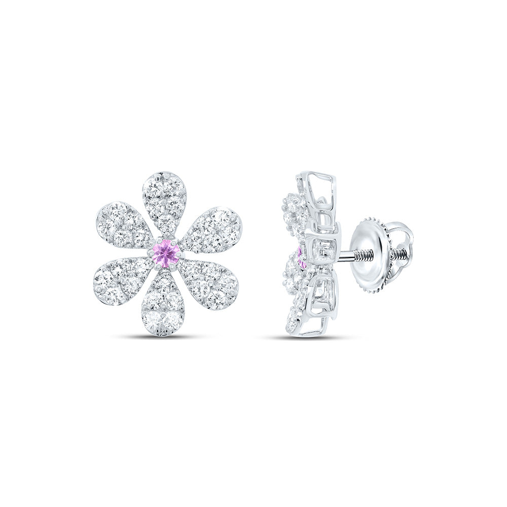 1 1/3CTW-NAT DIA ANA M 2.6MM-RD-PS NAT GEM FLOWER EARRING Daisy Joyeria