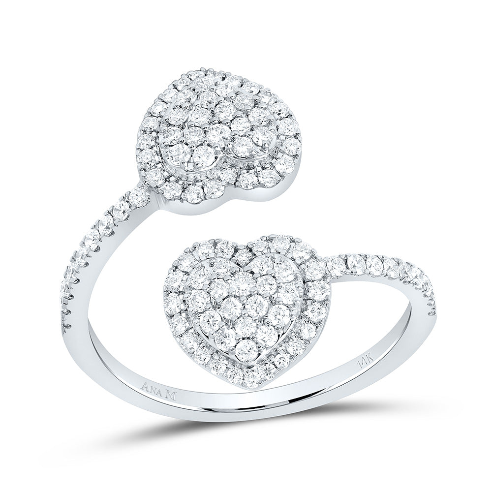 5/8CTW-NAT DIA ANA M FASHION HEART RING Daisy Joyeria
