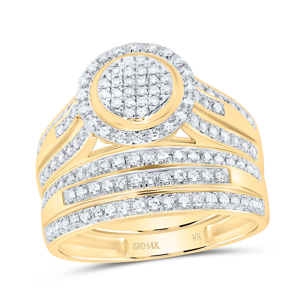 3/4CTW-NAT DIA NK FASHION ROUND TRIO SET Daisy Joyeria
