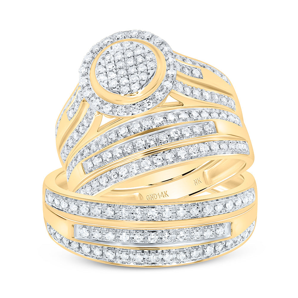3/4CTW-NAT DIA NK FASHION ROUND TRIO SET Daisy Joyeria