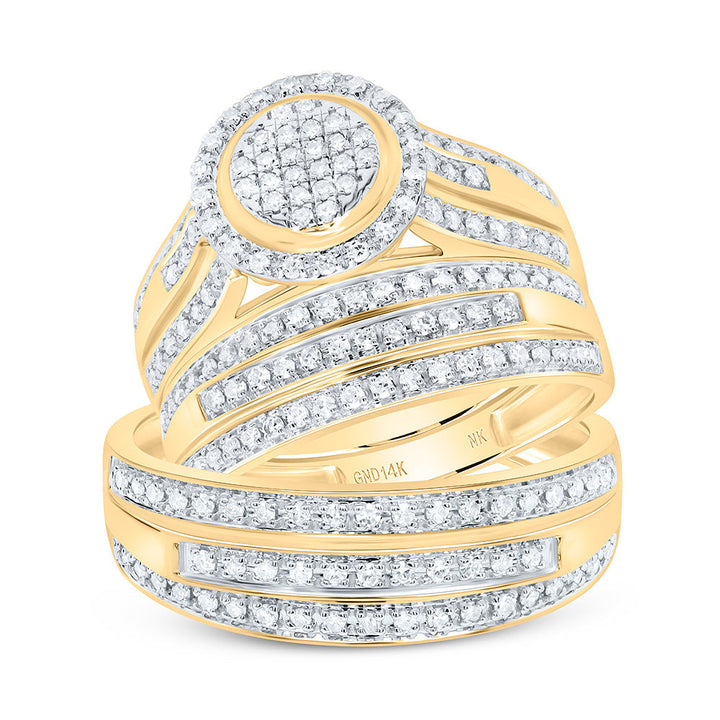 3/4CTW-NAT DIA NK FASHION ROUND TRIO SET Daisy Joyeria