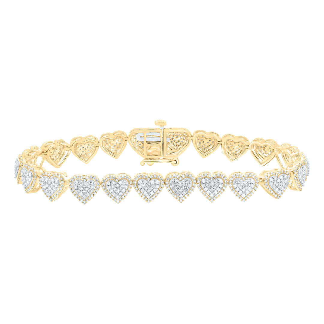 2 1/2CTW-NAT DIA NK FASHION (7.10 MM) HEART BRACELET (7 INCH) Daisy Joyeria