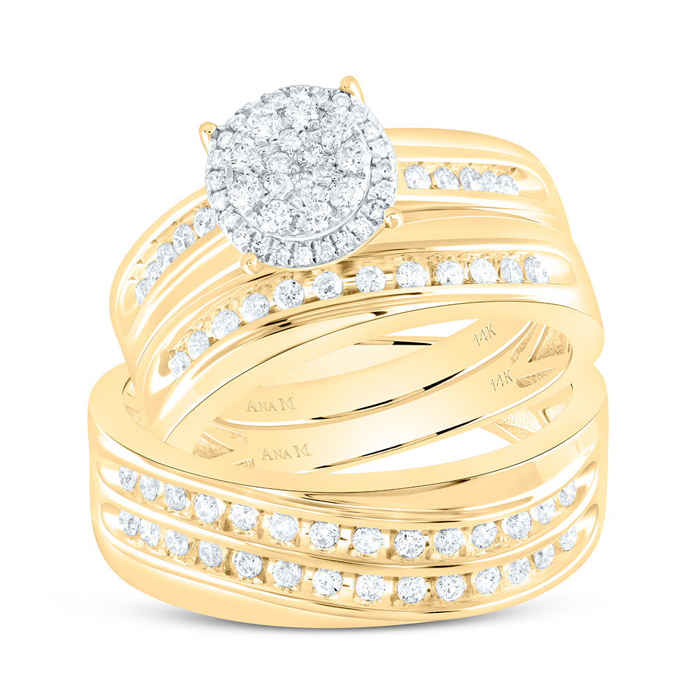 3/4CTW-NAT DIA ANA M ROUND TRIO SET Daisy Joyeria