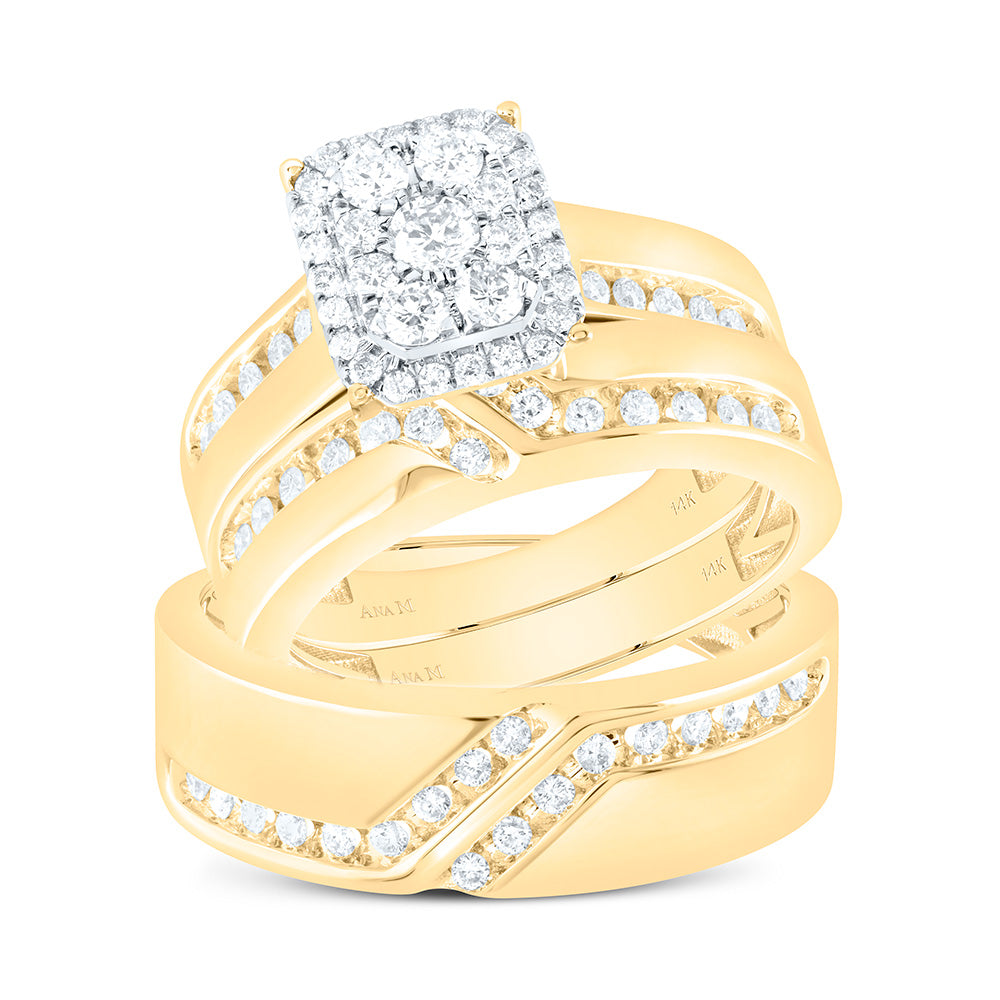 1CTW-NAT DIA ANA M SQUARE TRIO SET Daisy Joyeria