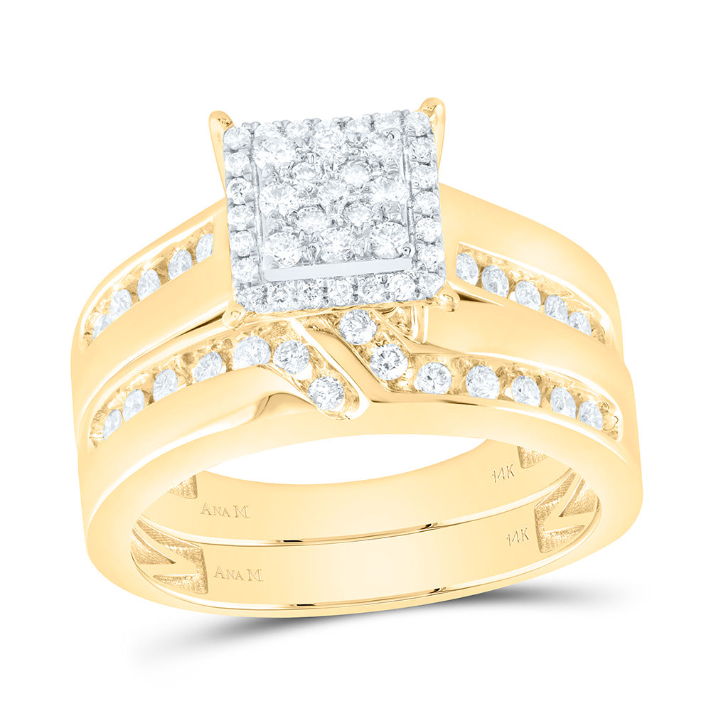 3/4CTW-NAT DIA ANA M SQUARE TRIO SET Daisy Joyeria