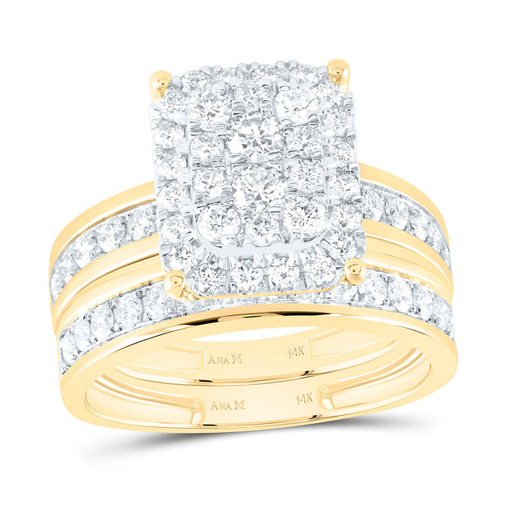 1 3/4 CTW-NAT DIA ANAM SQUARE TRIO SET Daisy Joyeria