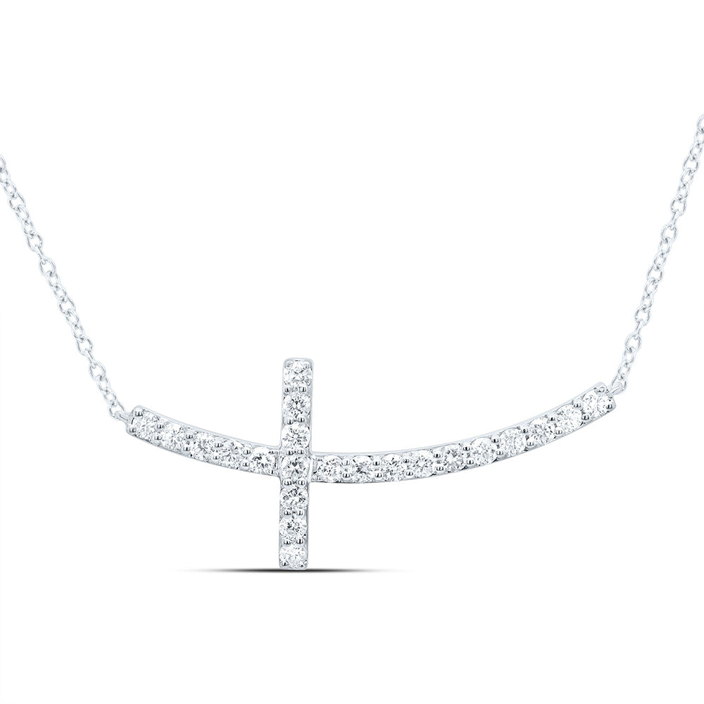 1/3CTW-NAT DIA ANA M FASHION CROSS NECKLACE (18 INCH) Daisy Joyeria