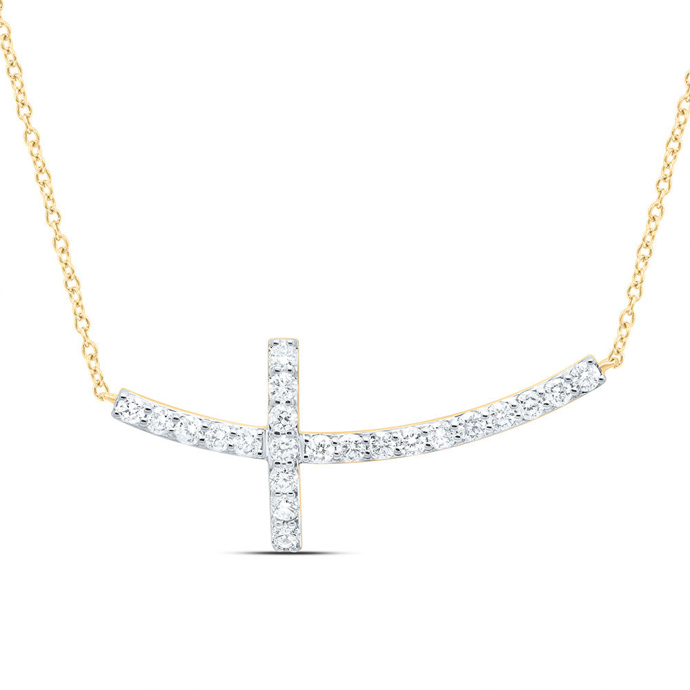 1/2CTW-NAT DIA NK FASHION CROSS NECKLACE (18 INCH) Daisy Joyeria