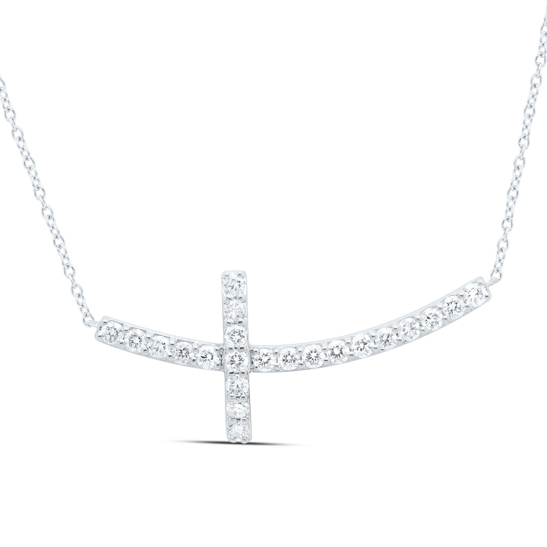 3/4CTW-NAT DIA NK FASHION CROSS NECKLACE (18 INCH) Daisy Joyeria
